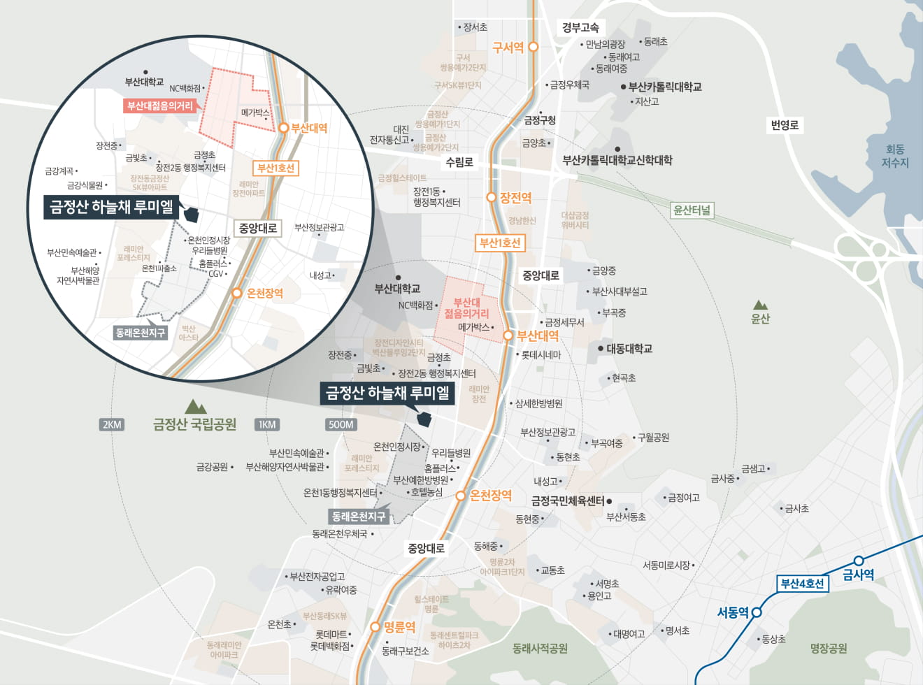 금정산 하늘채 입지환경